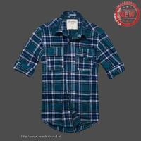 heren abercrombie fitch plaid lang overhemd blauw wit Shop Haarlem kwo49275